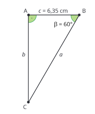 <p class="text" dir="auto">Máš daný pravoúhlý trojúhelník <span data-katex="true" class="latex">A B C</span> s úhlem <span data-katex="true" class="latex">\beta=60^{\circ}</span> a stranou <span data-katex="true" class="latex">c=6,35 \mathrm{~cm}</span>. Dopočítej zbývající úhel a strany.</p><figure class="d-block p-8 bg-gray-100 rounded-4 my-2"><div class="d-flex justify-content-center align-items-center"><a href="files/imports/42/image-1700122735994" target="_blank"><div><figcaption style="color: black;"></figcaption></div></a></div></figure>