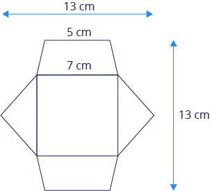 <p>Obrazec je složen ze čtverce, dvou stejných rovnoramenných lichoběžníků a dvou stejných rovnoramenných trojúhelníků. Základny lichoběžníků mají délky 7 cm a 5 cm. Výška i šířka obrazce je 13 cm. Jaký je obsah obrazce?&nbsp;</p><p></p><div class="center_align"><div class="d-flex flex-column justify-content-center align-items-center p-8 bg-gray-100 rounded-4 my-2"><figure style="" class="cursor-pointer m-0"><a href="files/questions/7087/m-pz-k43-p37.png" target="_blank"><div><figcaption style="color: black;"></figcaption></div></a></figure></div></div>