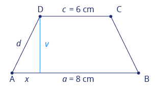 <p>Obsah rovnoramenného lichoběžníku ABCD je 28 cm<sup>2</sup>. Základna <em>a</em> je velká 8 cm, základna <em>c</em> 6 cm. Jaká je velikost jeho ramene <em>d</em>? Výsledek nechej v&nbsp;odmocnině.&nbsp;</p><div class="center_align"><div class="d-flex flex-column justify-content-center align-items-center p-8 bg-gray-100 rounded-4 my-2"><figure style="" class="cursor-pointer m-0"><a href="files/questions/7464/m-pz-k44-p16x.png" target="_blank"><div><figcaption style="color: black;"></figcaption></div></a></figure></div></div>