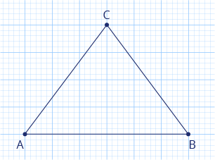<p>Urči pomocí čtvercové sítě obsah trojúhelníku ABC na obrázku.</p><p>Výsledek zapiš číslem bez jednotky.</p>