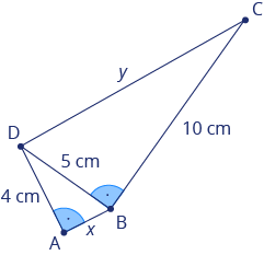 <p>Čtyřúhelník ABCD je složen ze dvou pravoúhlých trojúhelníků ABD, BCD. Pro délky stran platí:</p><p>|AD| = 4 cm, |BD| = 5 cm, |BC| = 10 cm.</p><p>Vypočítej v cm délku strany AB.</p><p>Výsledek zapiš číslem bez jednotky.</p>