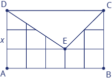<p>V&nbsp;obdélníku ABCD s&nbsp;obsahem 60 cm<sup>2</sup> je vykreslena čtvercová síť. Obdélník je částečně zakryt trojúhelníkem CDE. Rozhodni o tvrzení, zda je pravdivé (ANO) nebo nejsou (NE).</p><p>Obsah jednoho pole čtvercové sítě je 5 cm<sup>2</sup>.</p>