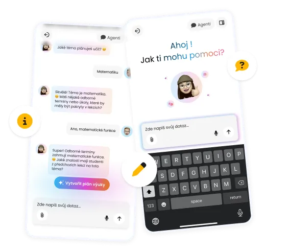 Chat s AI spolužákem, který žákovi vysvětluje látku.